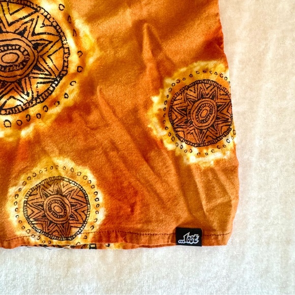 Y2K Orange Lost Tie-Dye Sun Button-Up Shirt - Picture 6 of 6